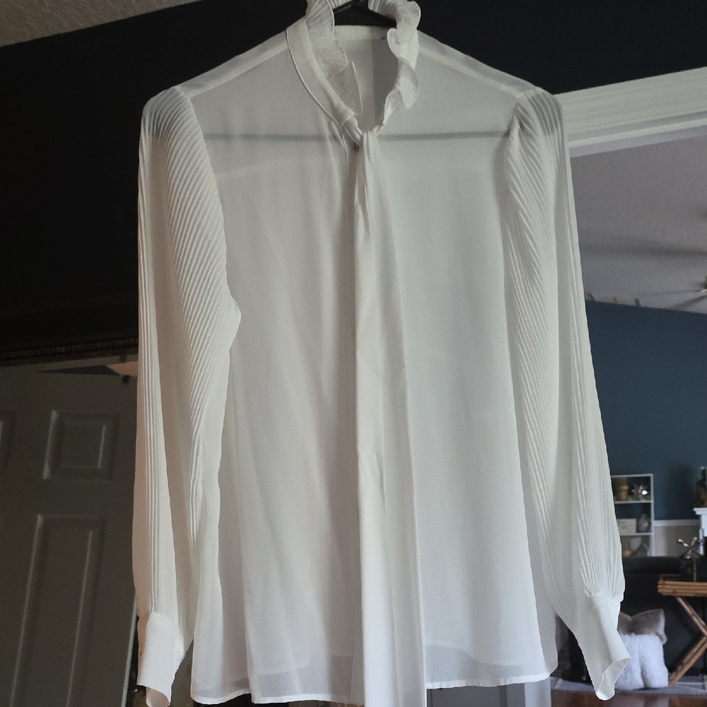 Elegant White Sheer Blouse